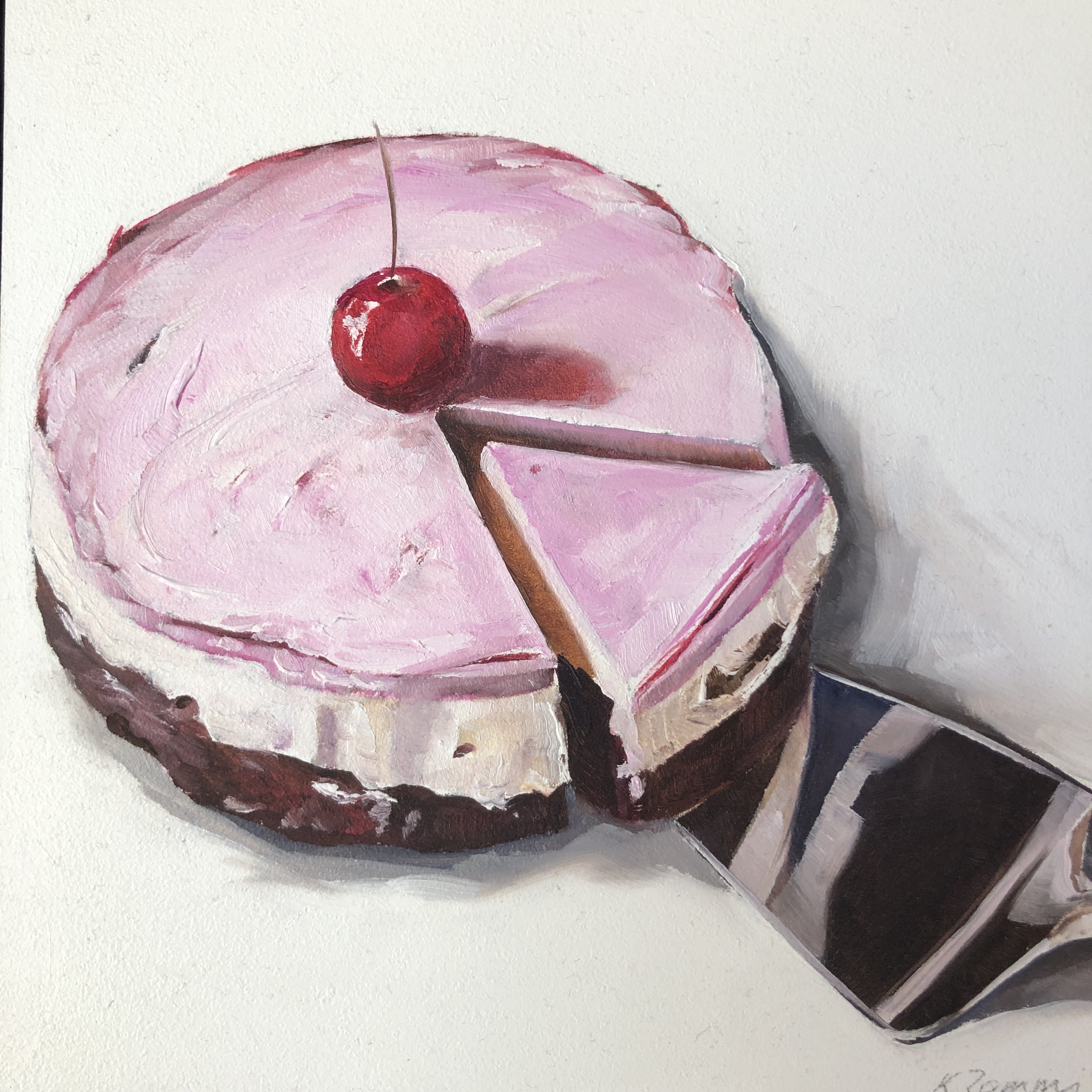 I have to confess this one I wanted to keep for myself.  I love the simple clean palette and the subject matter.  Who doesn't love a good cake and I love to paint them