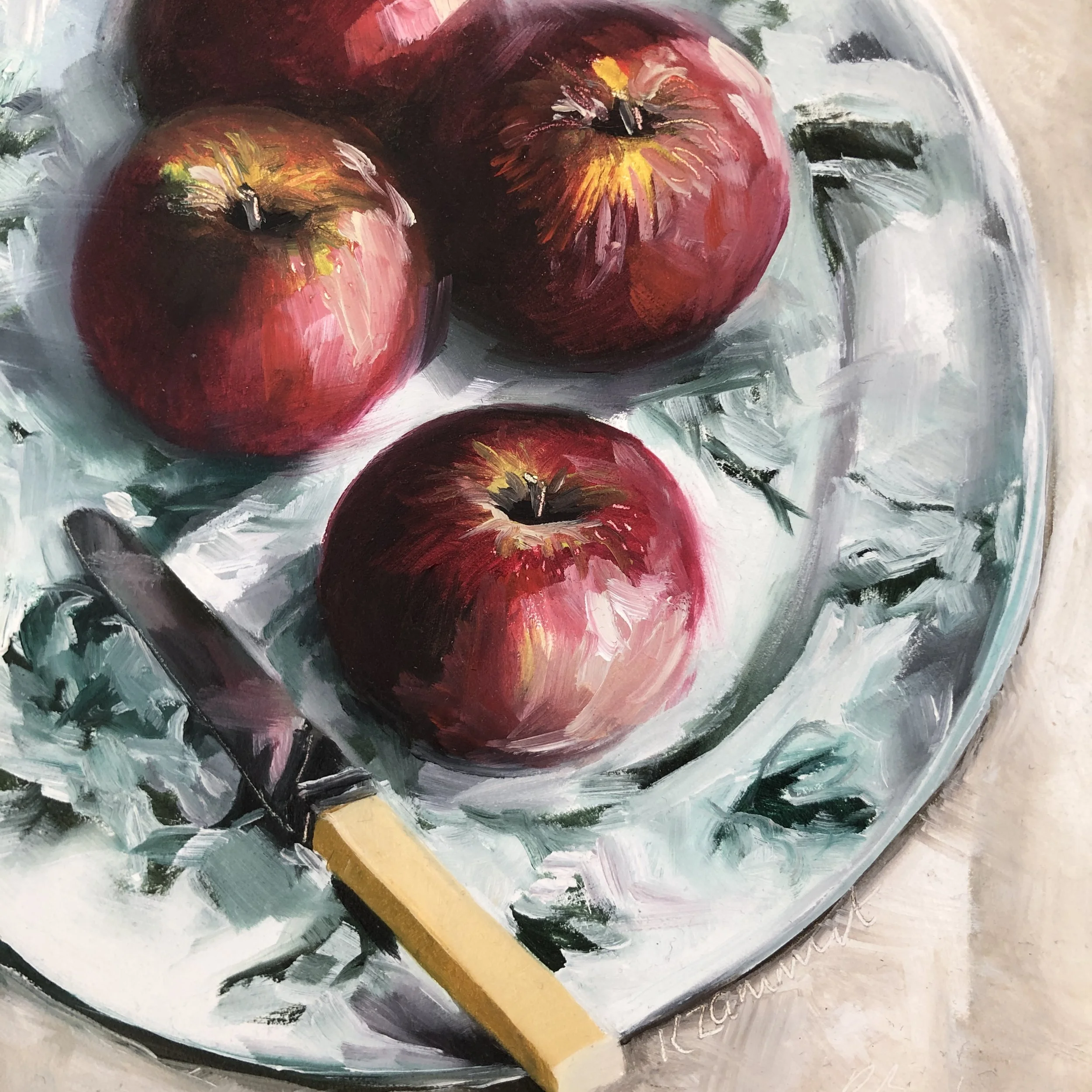 Plate of apples 17x17cm $180