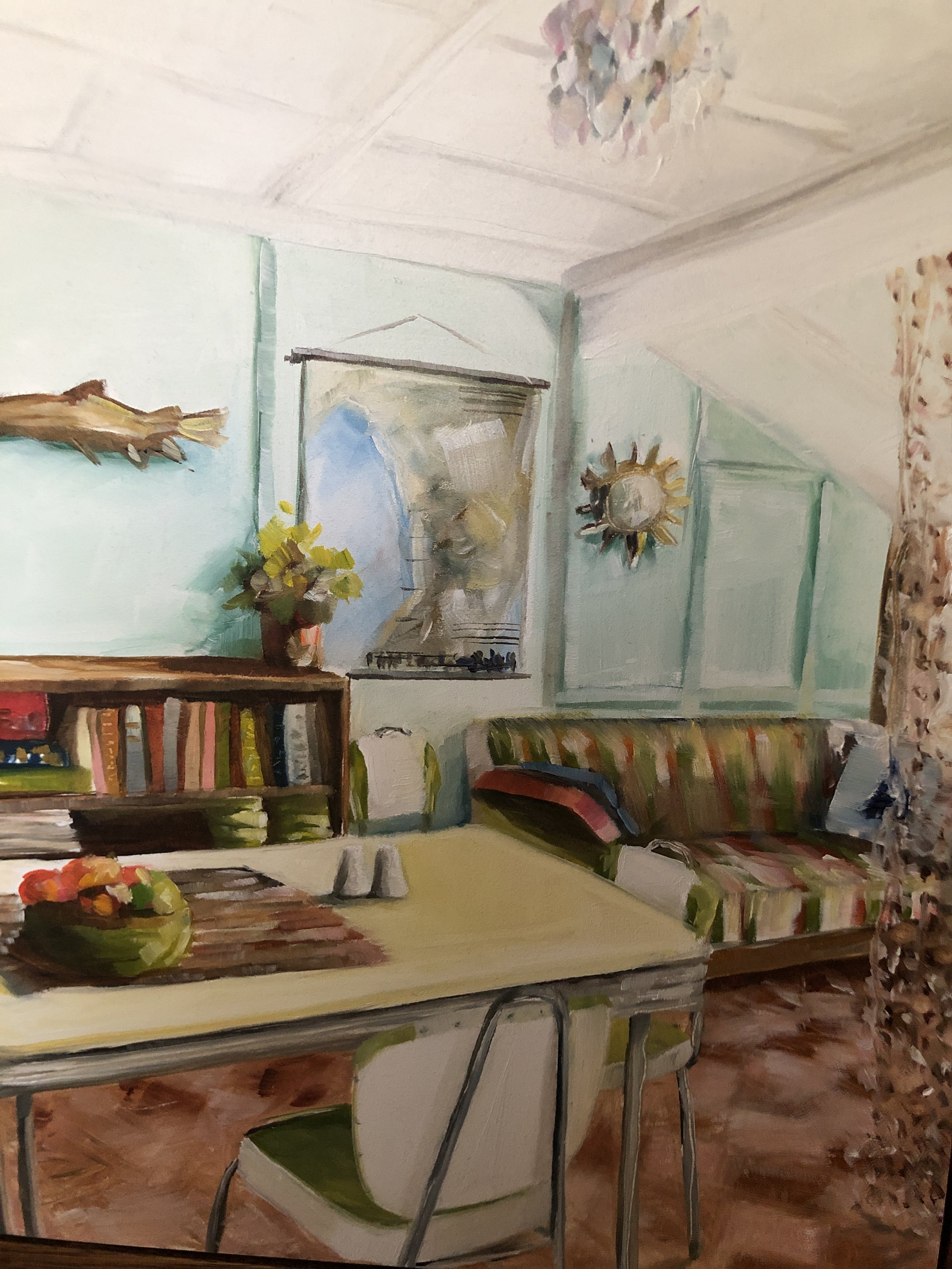 Did you ever get to stay in a house by the beach for a holiday and when you think of it, you can remember the smell, things like shell lights and mismatched furniture.  Days in the water and nights around the tv or playing board games