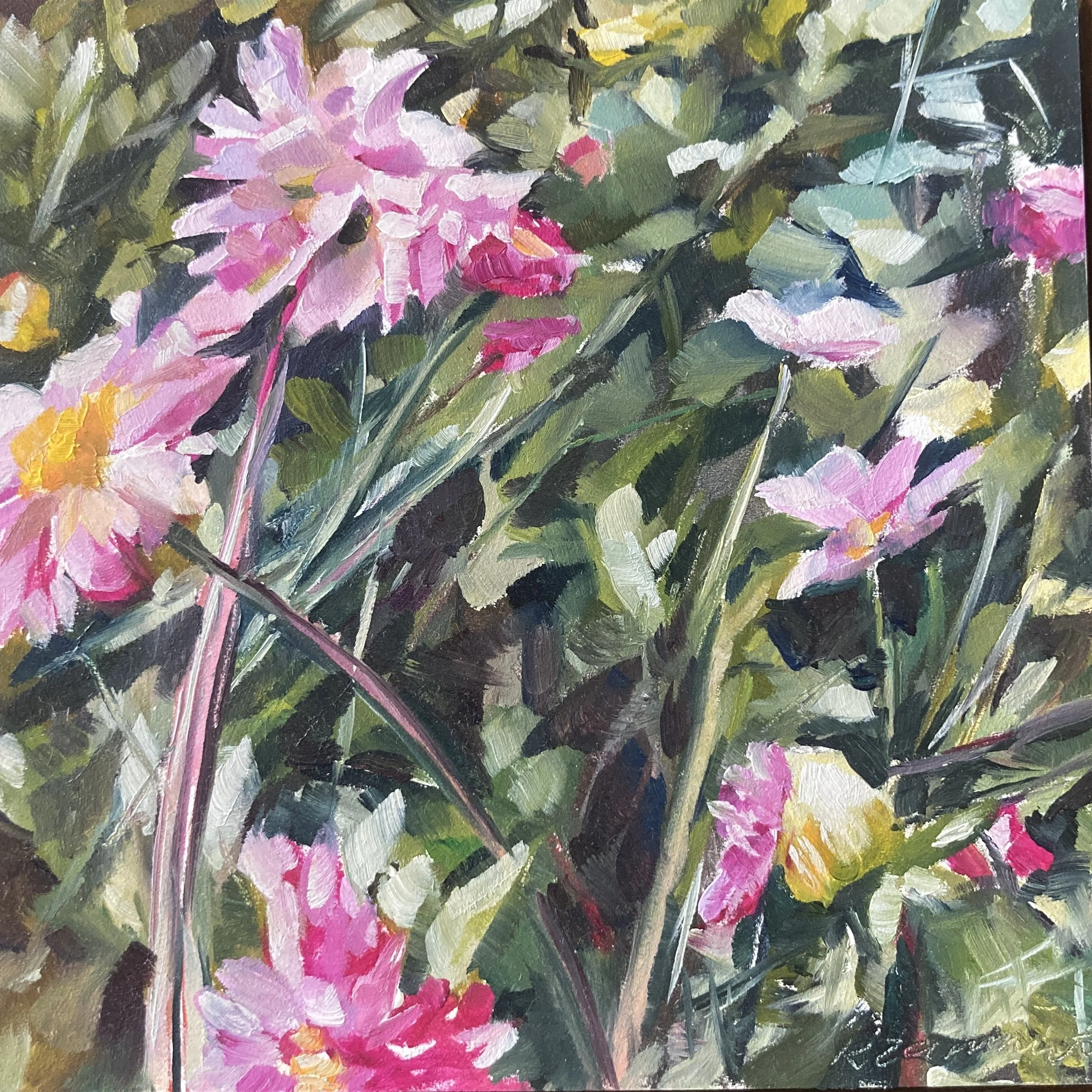Dahlias 14.5x14.5cm $150