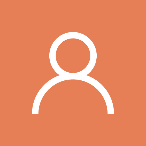 Generic user profile icon with a white outline of a person on an orange background.