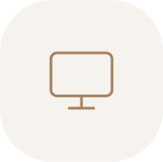 Icon of a desktop computer on a light background.