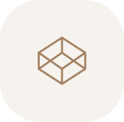 Minimalist beige geometric cube on a light background.