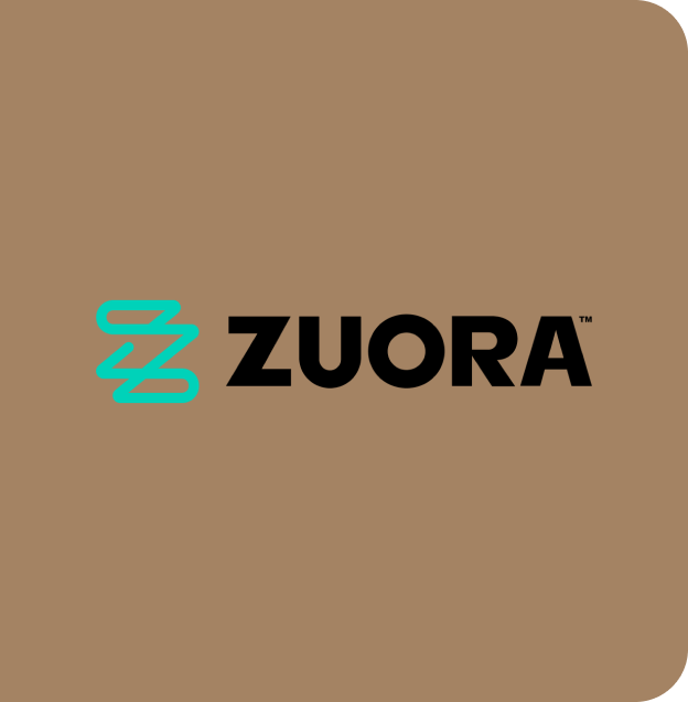 Zuora logo on a brown background