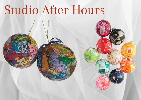 Studio After Hours: Fabric Collage Ornaments by Sweet Ridge Studios