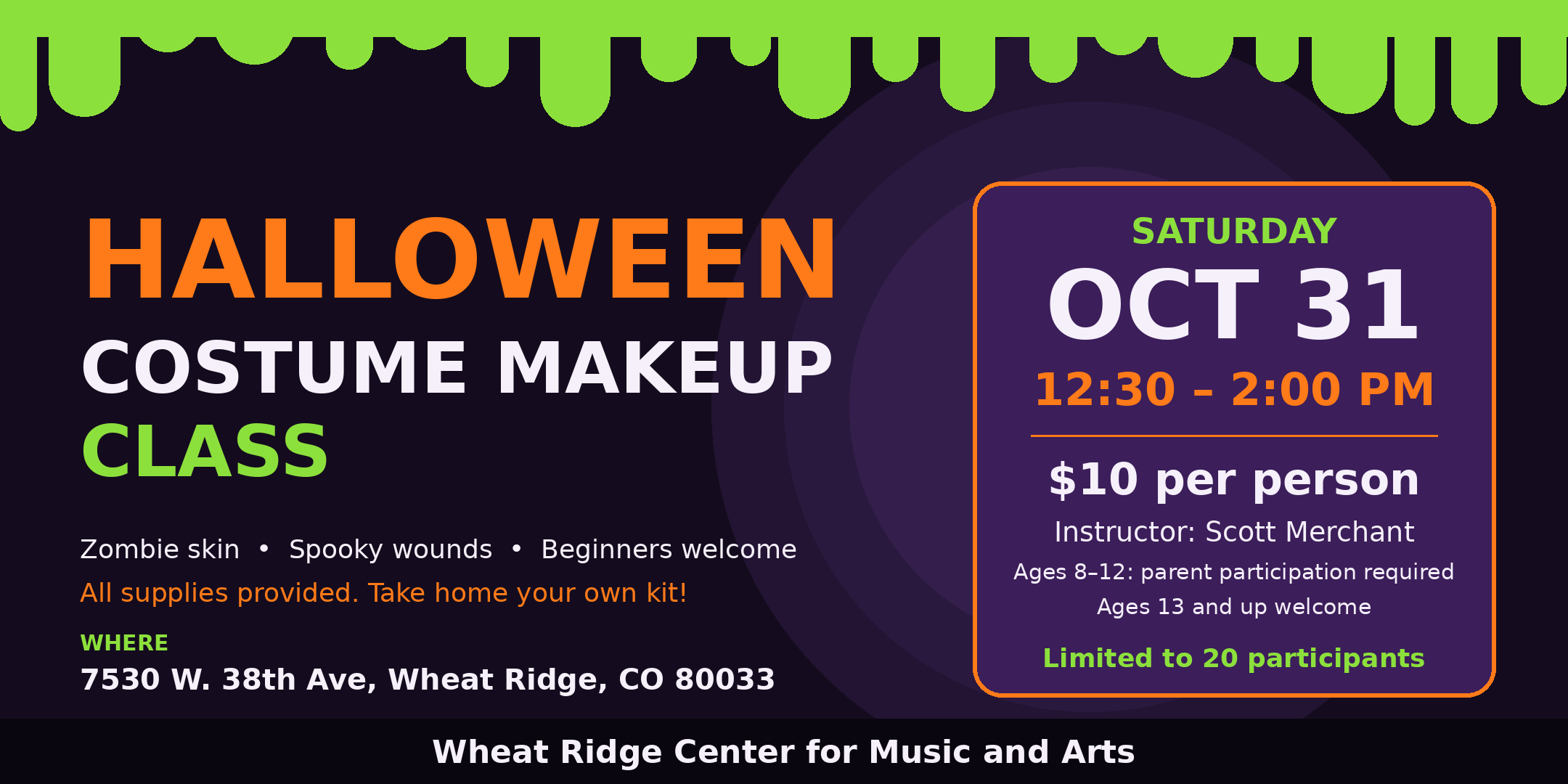 Halloween Costume Makeup Class