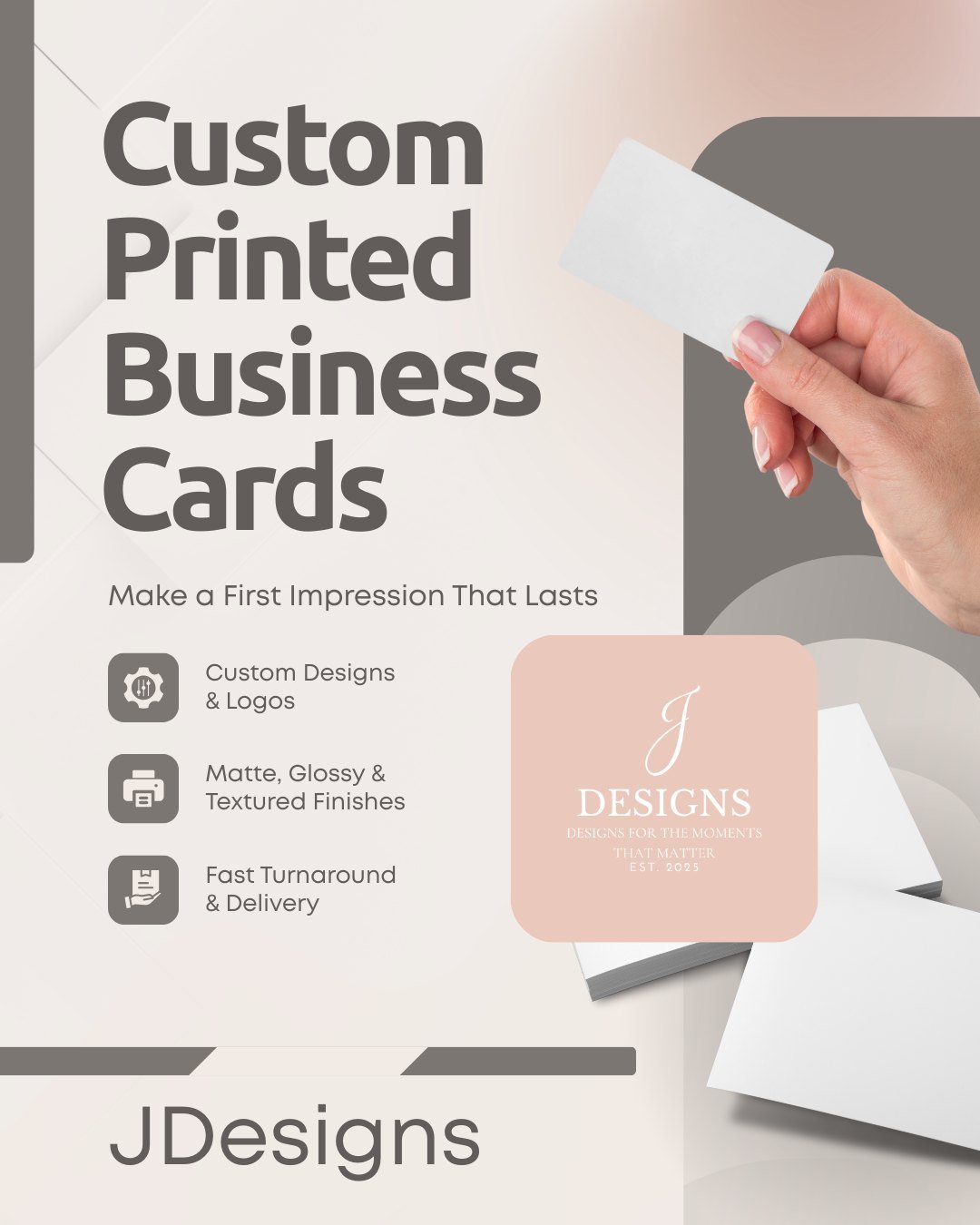 Your business card is often your first impression &mdash; make it count ✨
I design and print fully custom business cards tailored to your brand, with options for matte, glossy, or textured finishes.
✔️ Custom design
✔️ Fast turnaround
📩 DM me to ord