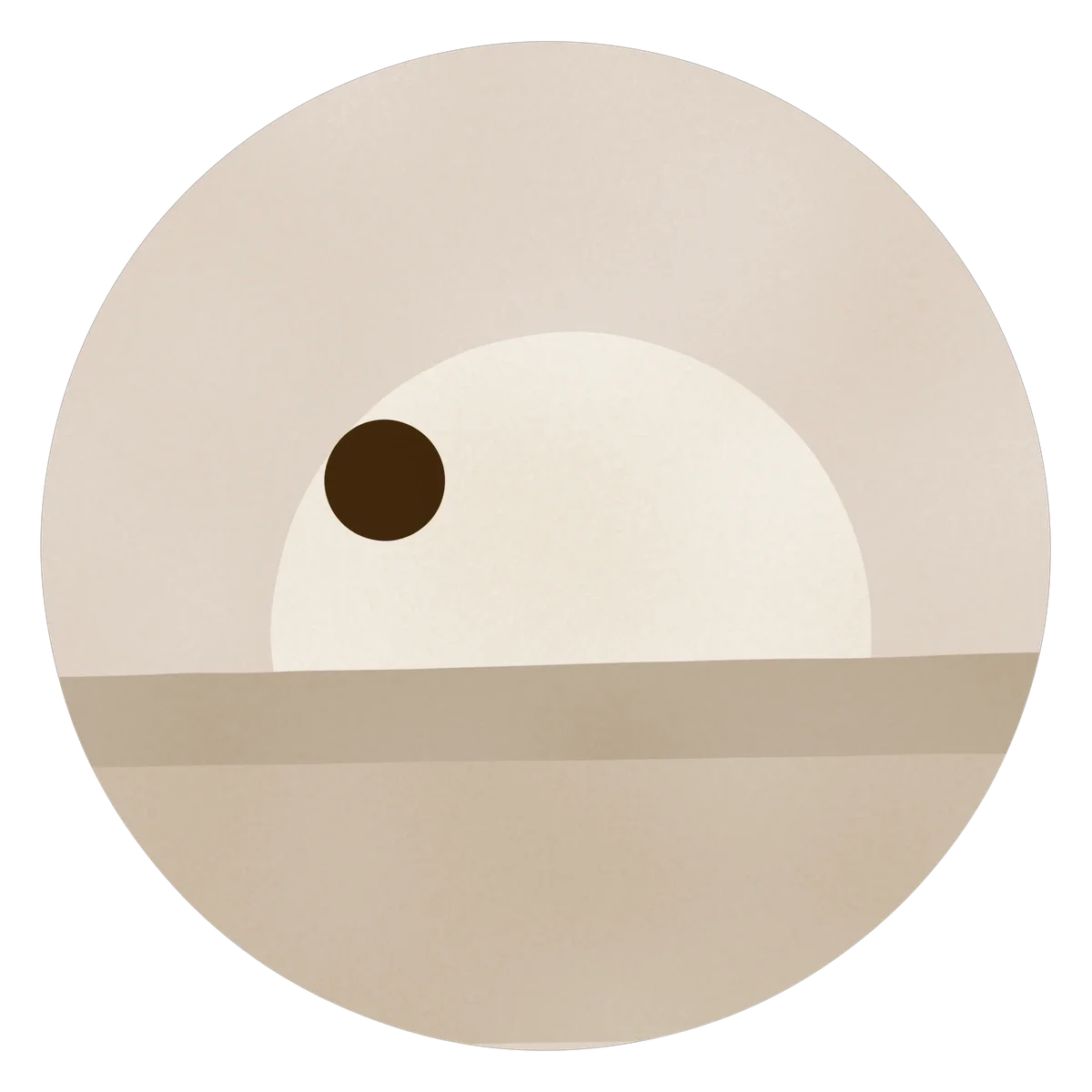 Abstract mark for depression therapy: a pale form sinking below two heavy horizontal bands