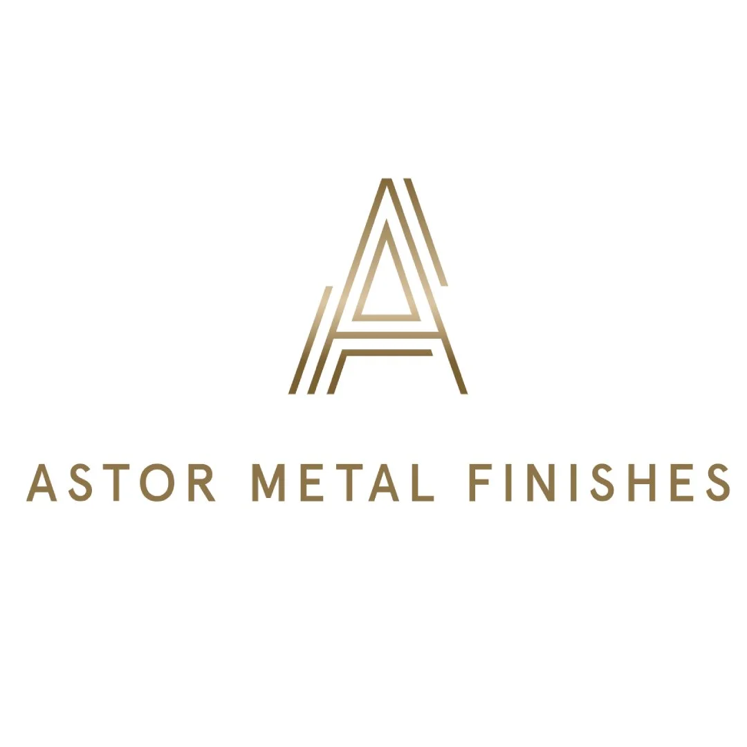 Logo for Astor Metal Finishes featuring a stylized letter 'A' with metallic gold coloring and the company name below.
