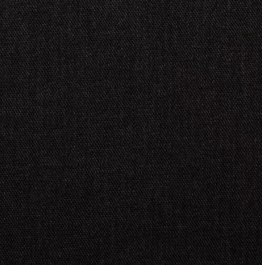 Close-up of black fabric with visible texture and weave pattern.