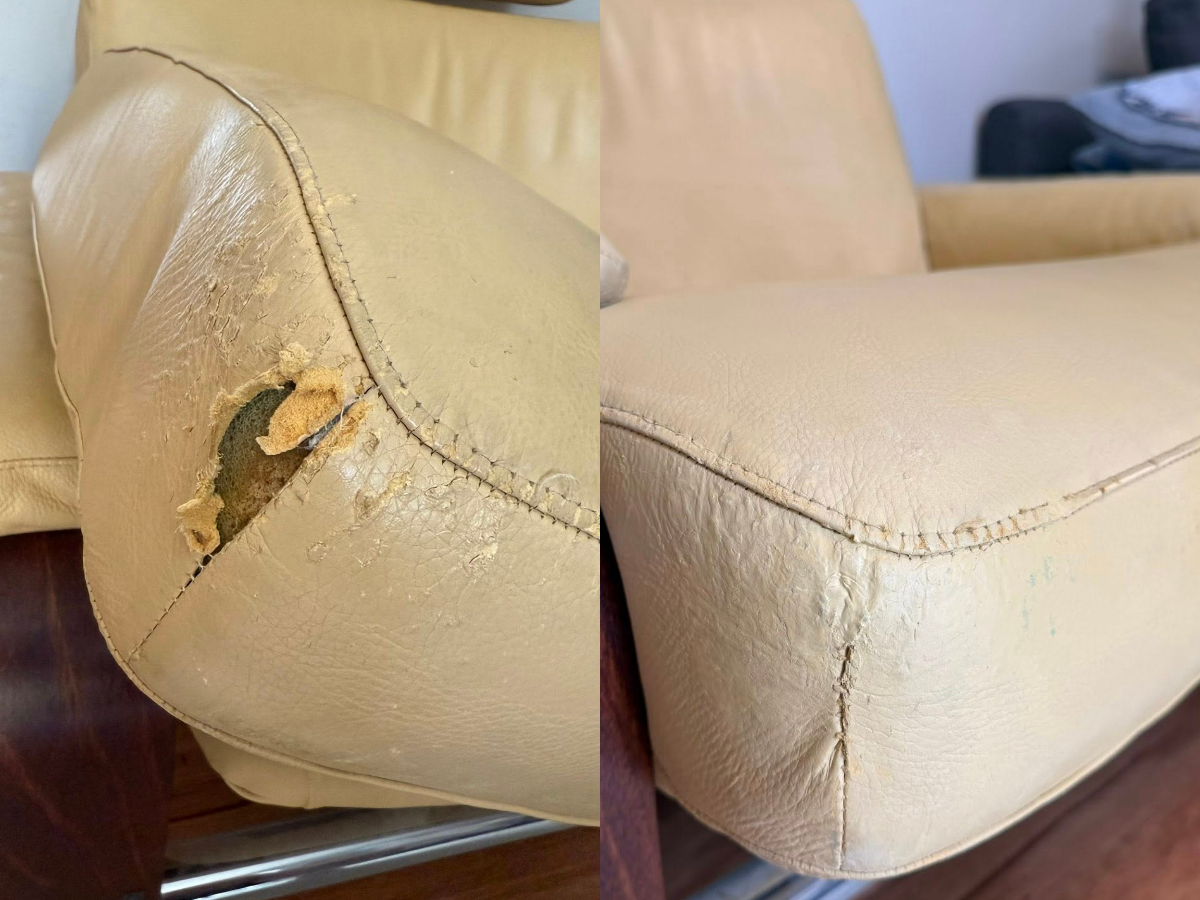Beige Recliner Cushion Repair