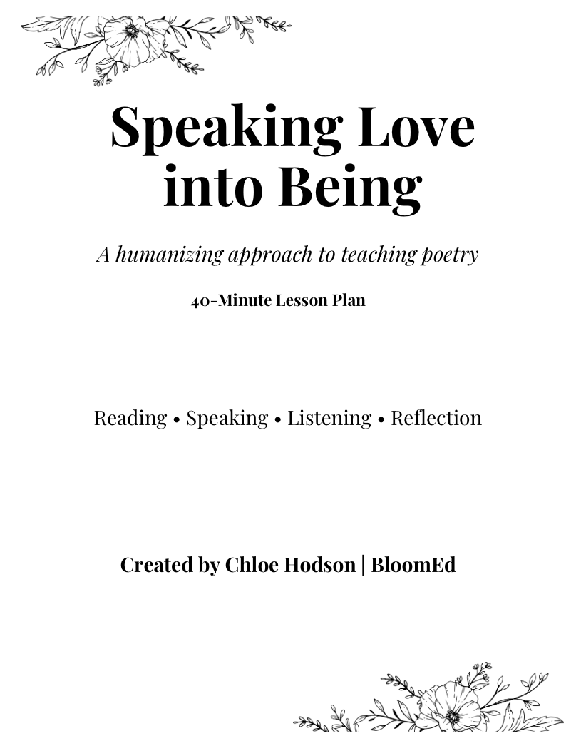 Speaking Love Into Being