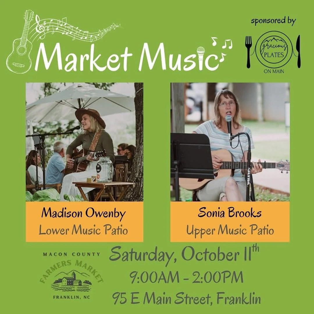 🎶 Excited to be back at the Macon County Farmers Market this Saturday! 

Also&hellip; I just got a brand new speaker and I can&rsquo;t wait to break it in! Come hang out, grab some local goodies, and enjoy the music. 🤗

#FranklinNC #MaconCountyFarm