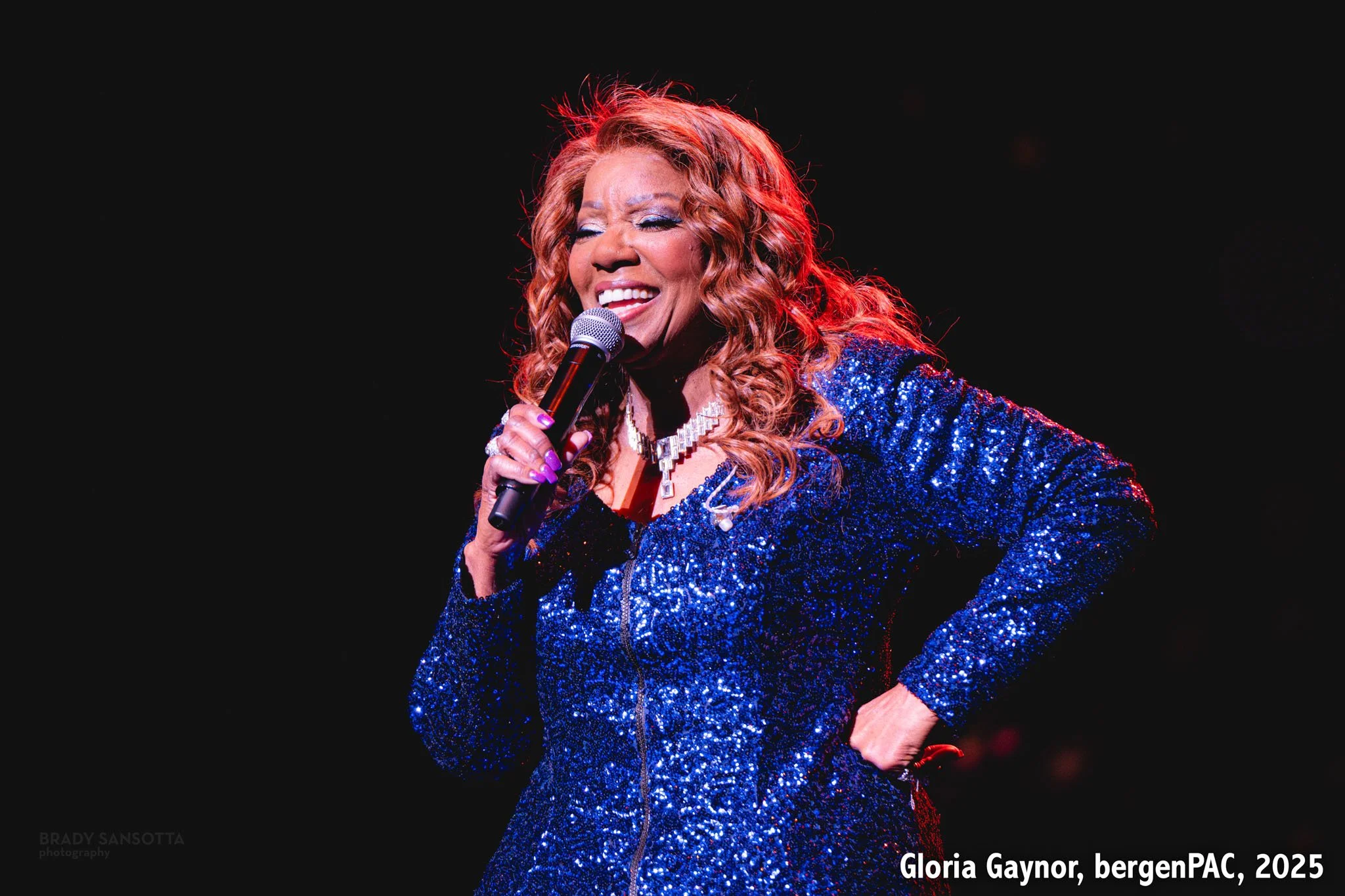 Disco icon Gloria Gaynor performing live at BergenPAC in Englewood, NJ.