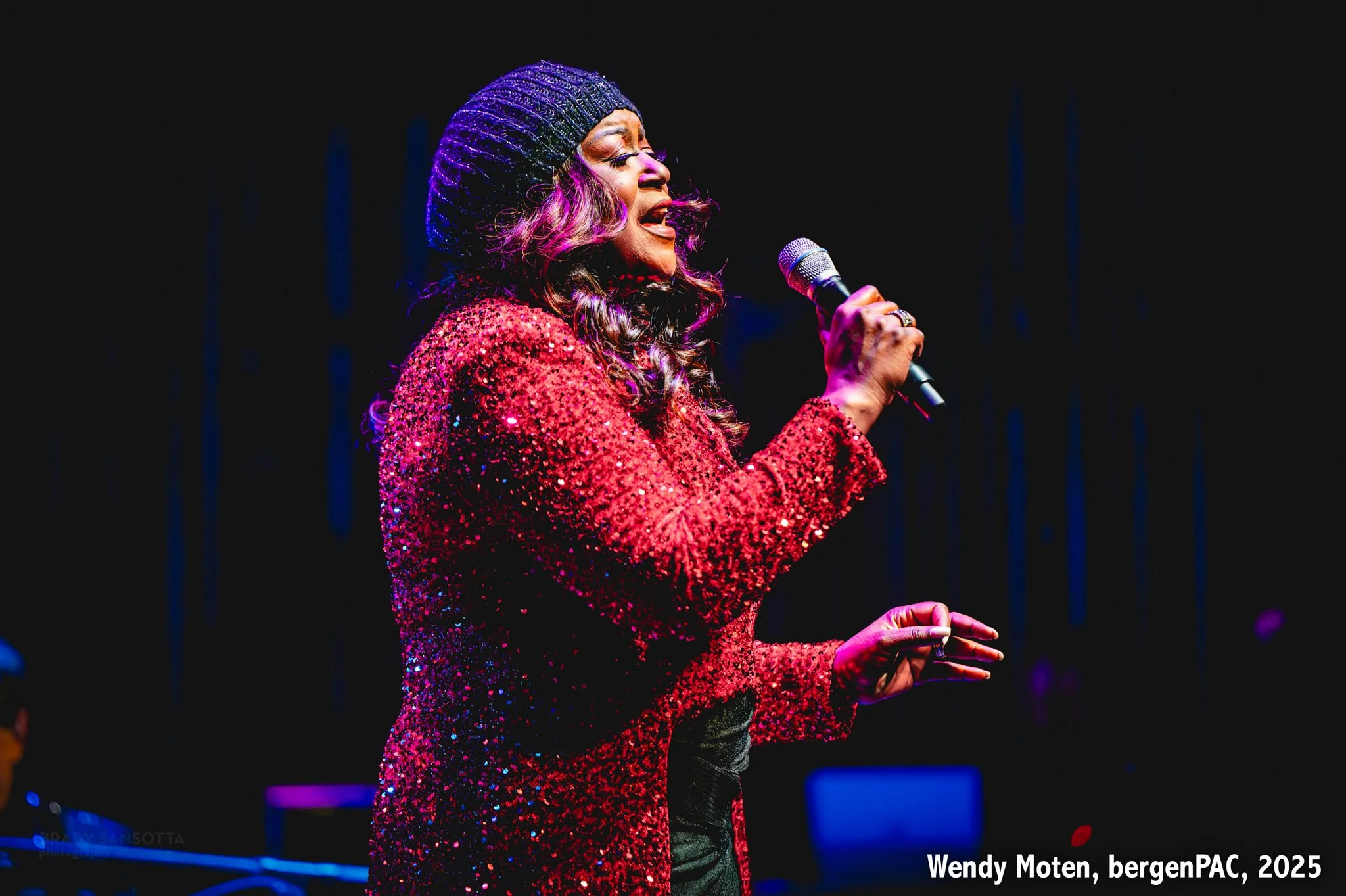 Wendy Moten performing a tribute to Burt Bacharach during a live show at BergenPAC in Englewood, NJ.