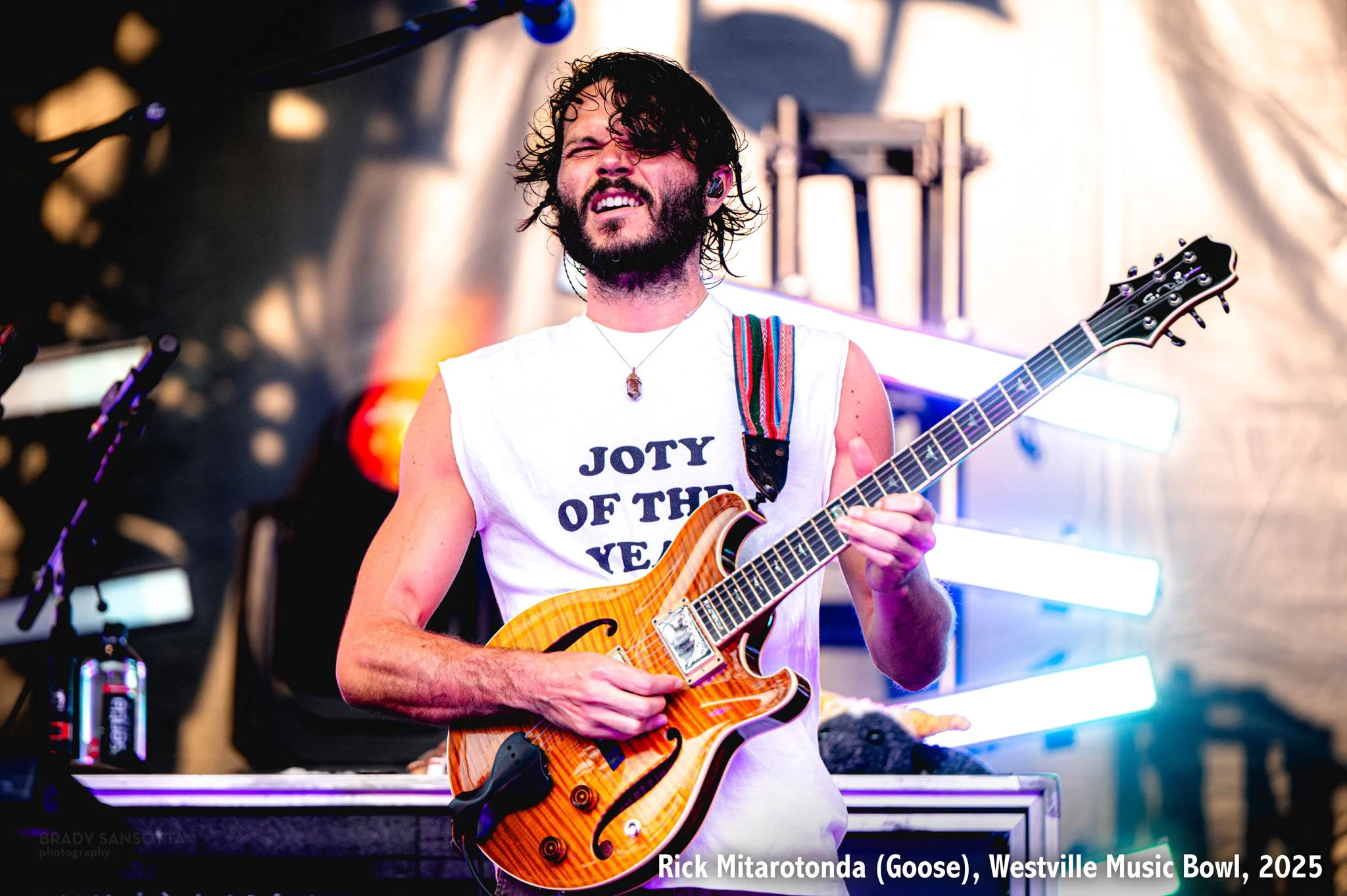 Rick Mitarotonda of Goose performing guitar solo at Westville Music Bowl concert in New Haven, CT.