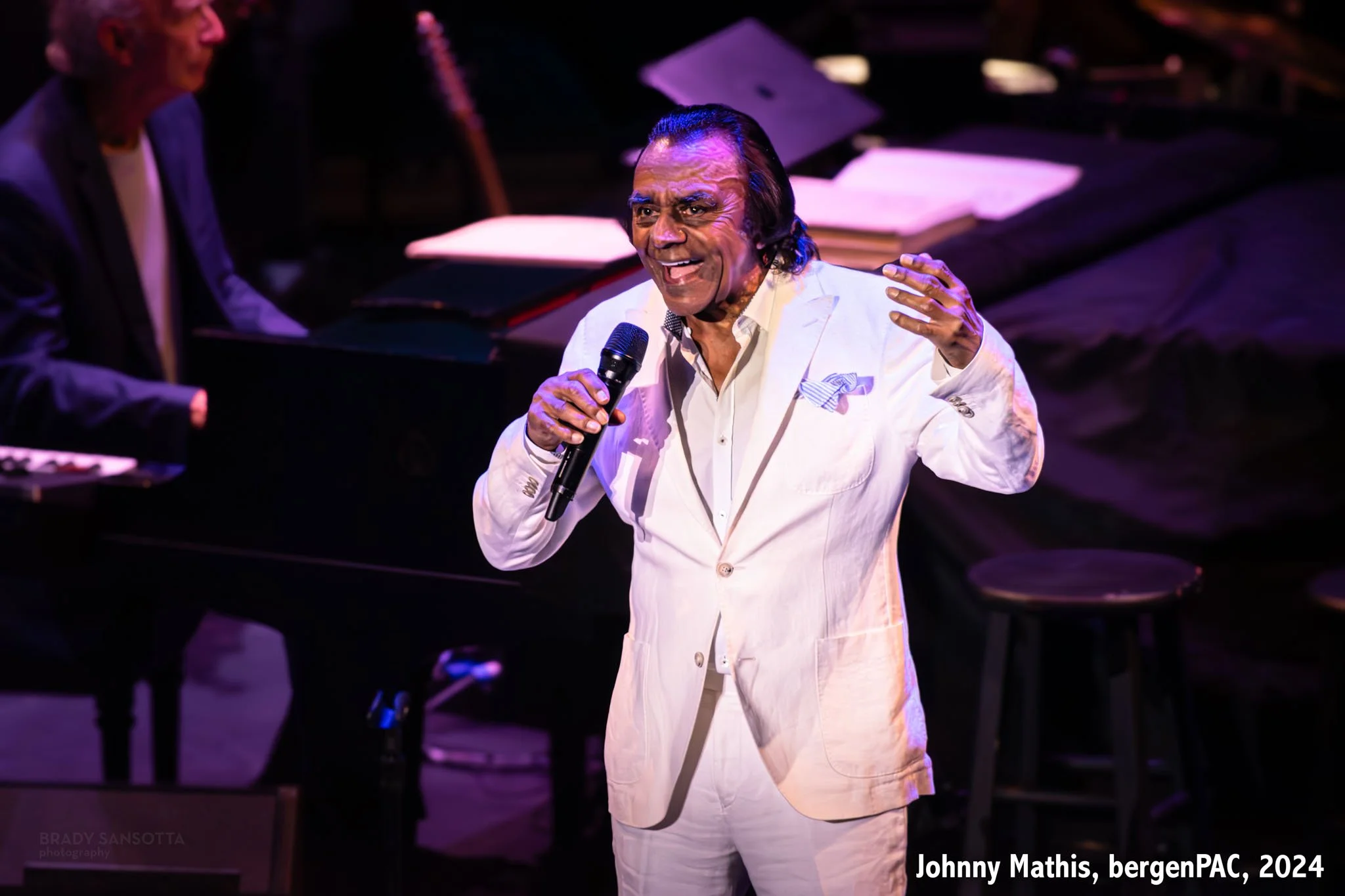 Legendary singer Johnny Mathis performing on his farewell tour at BergenPAC in Englewood, NJ.