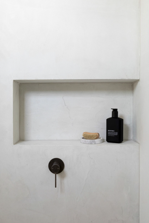 X-Bond Microcement in shower.