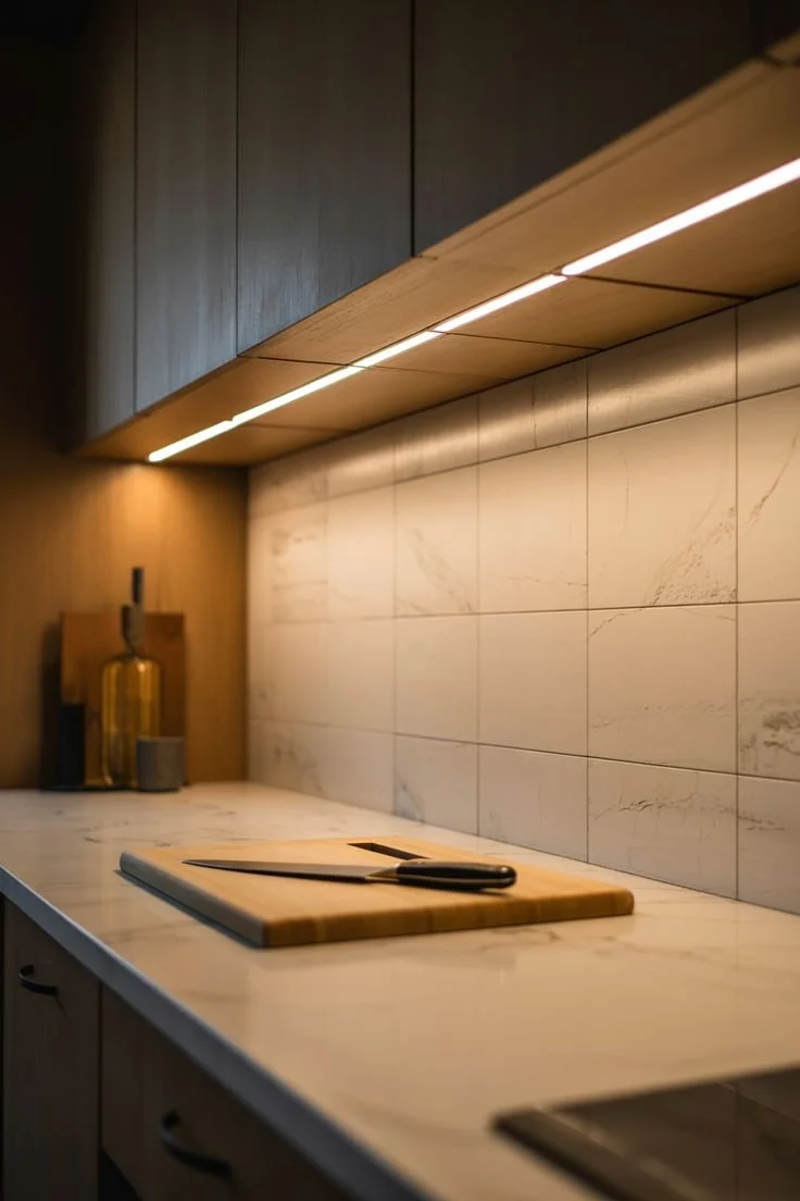led strip lighting in kitchen