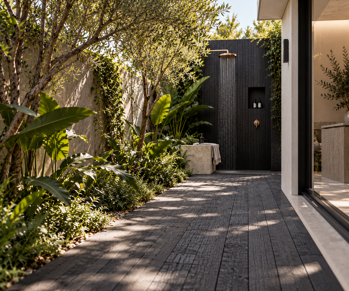 charred timber decking