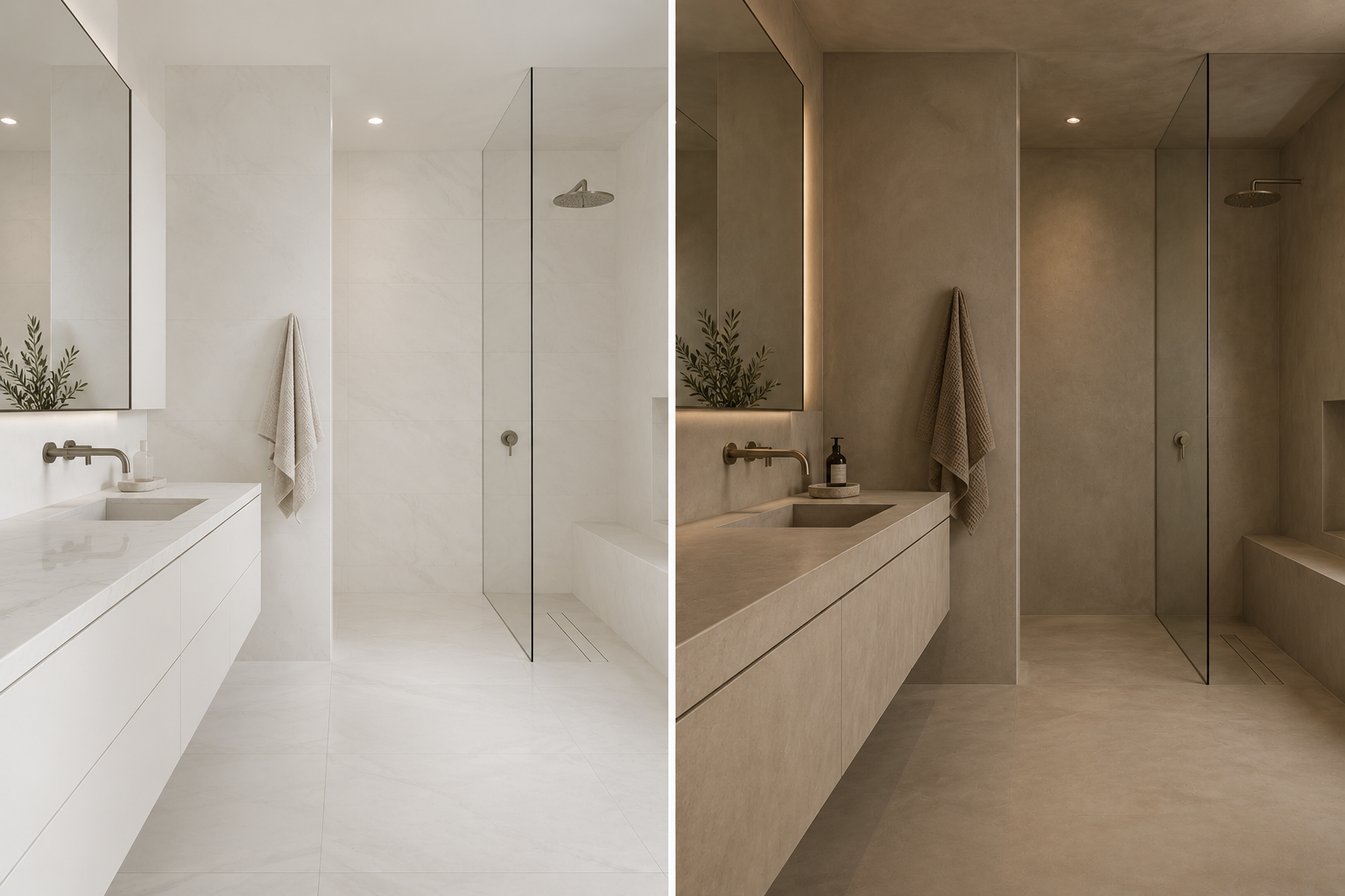 bathroom with tonal colour drenching