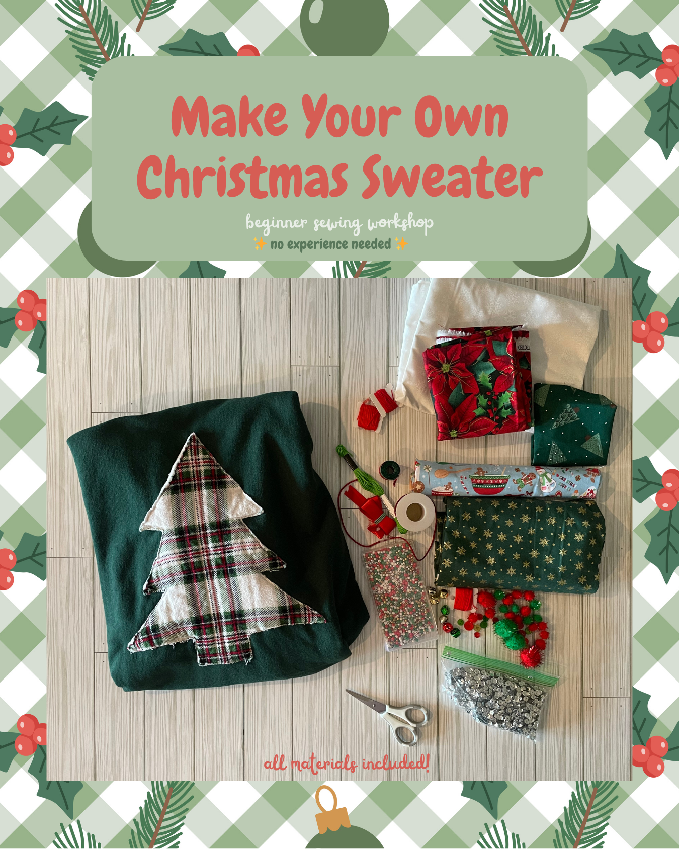 🎄 Make Your Own Christmas Sweater — Sewing Workshop