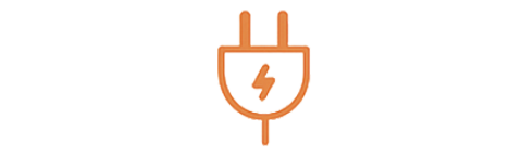 An electrical power plug icon with a lightning bolt symbol in the center.