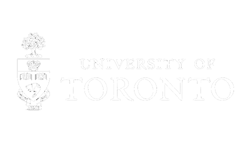 University of Toronto logo with shield and tree on black background.