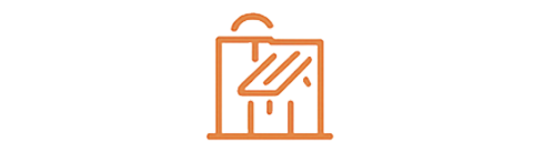 A suitcase with a shopping bag inside it.