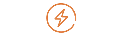 Energy or power icon featuring a lightning bolt inside a circle.