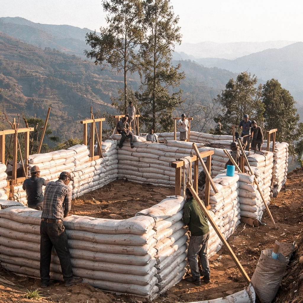 Rebuilding Nepal One Earthbag at a Time