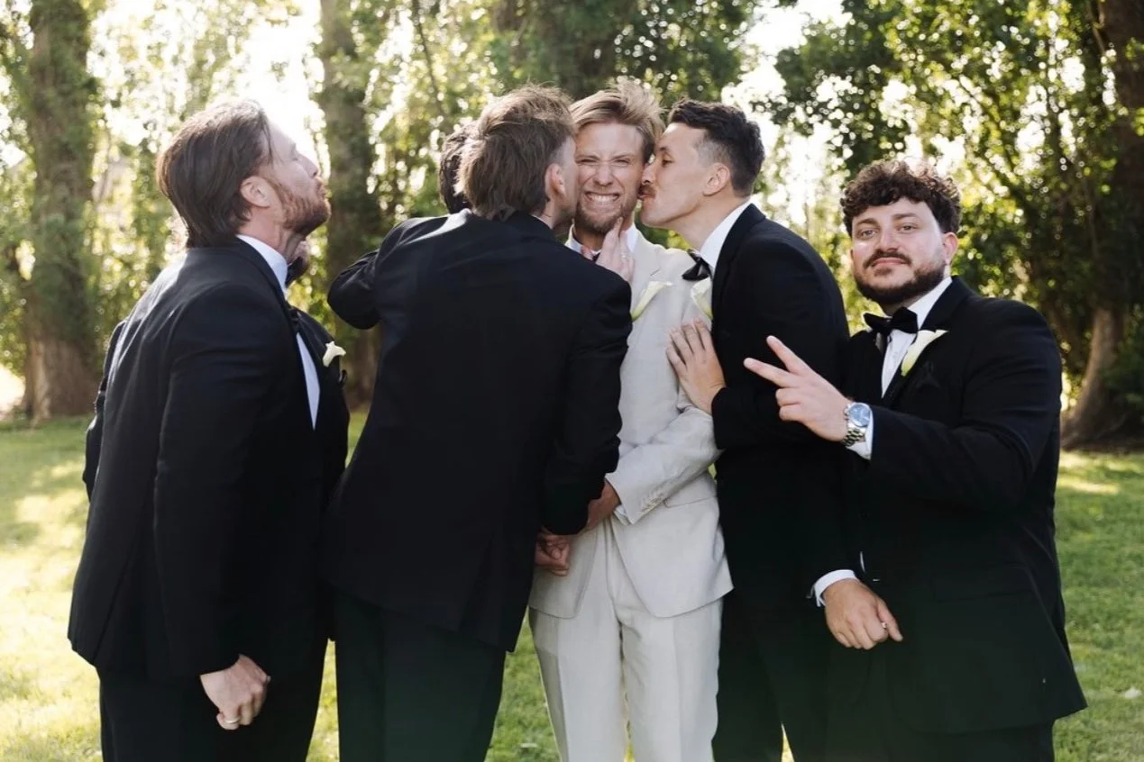 Calla Lilly buttonholes for the lads