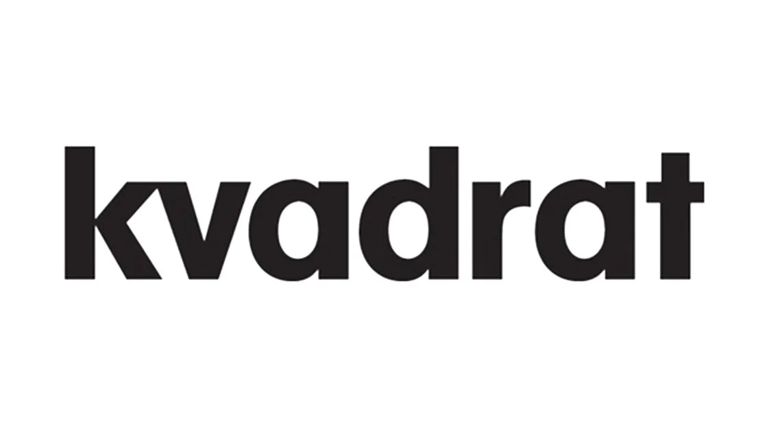 Black text spelling 'kvadrat' on a white background.