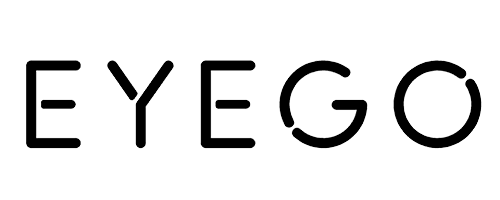Text that reads 'EYE GO' in black uppercase letters on a white background.