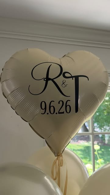 Personalized heart balloon for a wedding