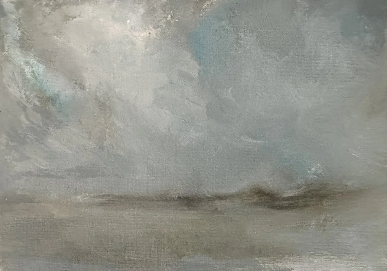 landscape sketch #2, 2023, oil on paper, 15x21cm $650 framed