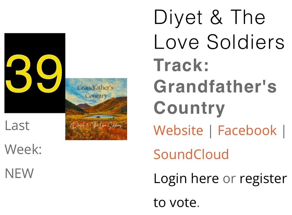 So happy to see that Grandfather&rsquo;s Country had made it onto @imcountdown this week! 🧡 listen and request the song on your local radio station. Thank you for all your support! 📻 #indigenousmusic #yukon #localradio #newmusic