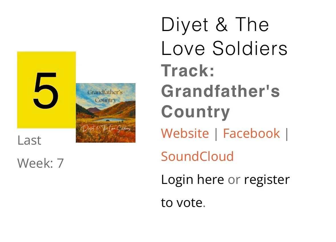 Number 5 this week! 🧡⛰️🙏🎵🎸🥁 Thank you to all for voting and listening! #indigenousartist #yukon #indiemusician #indigenousmusiccountdown @imcountdown @musicyukon