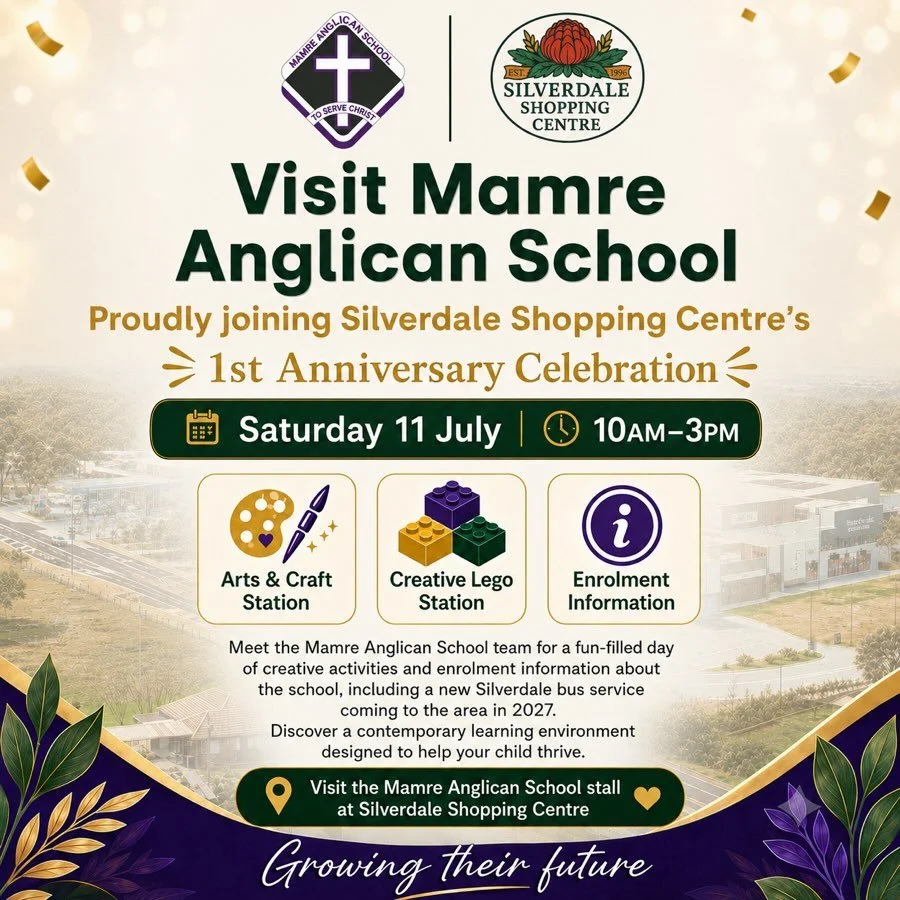 We&rsquo;re proud to welcome Mamre Anglican School to our Anniversary Celebration on Saturday 11 July. 🎉

A big thank you to Mamre for so generously joining the day and creating a fun space for local families to enjoy. Be sure to visit their stall f