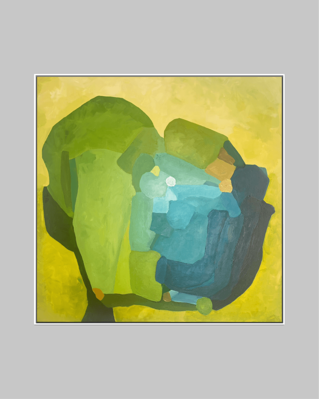 Aligned Perspectives
Original Abstract Painting by Birgit Trofer on canvas (80x80 cm).
This piece of contemporary art visualizes the exact moment when two distinct, powerful currents are brought into perfect, productive symmetry. The vertical momentu