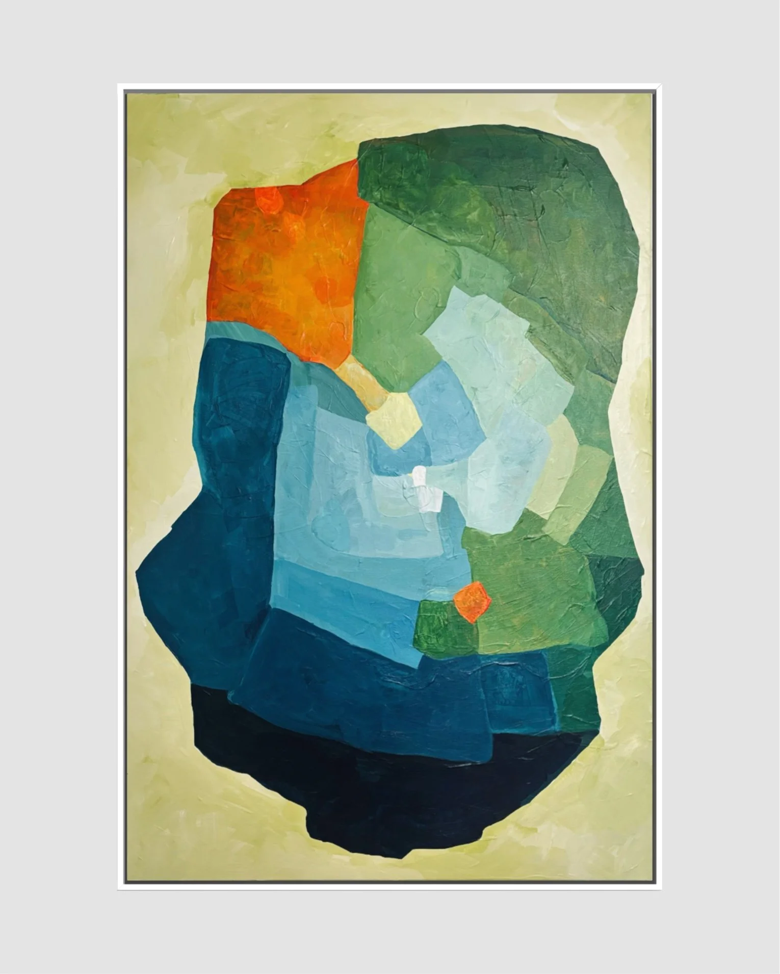 Balancing Friction, original abstraktes Kunstwerk von Birgit Trofer, das das Zusammenspiel zwischen Impulsen im kontrastierenden Dialog untersucht. 