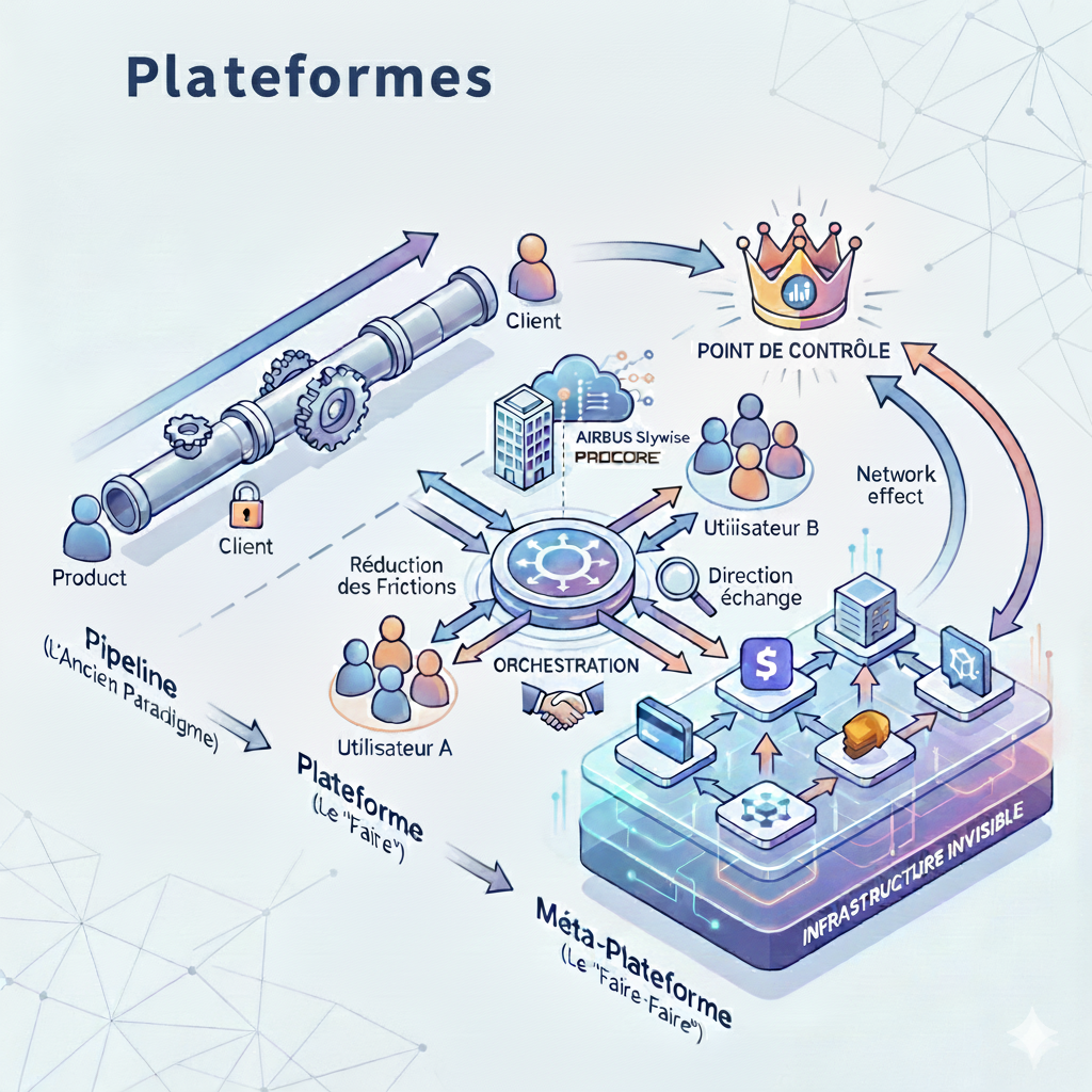 Du linéaire à la plateforme, de la plateforme à la méta-plateforme: l'art de l'orchestration