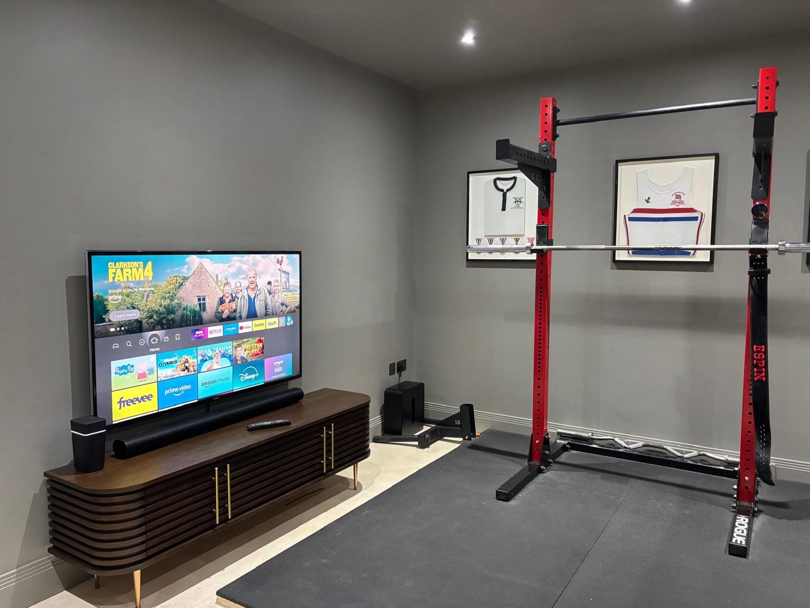 Gym TV and audio system