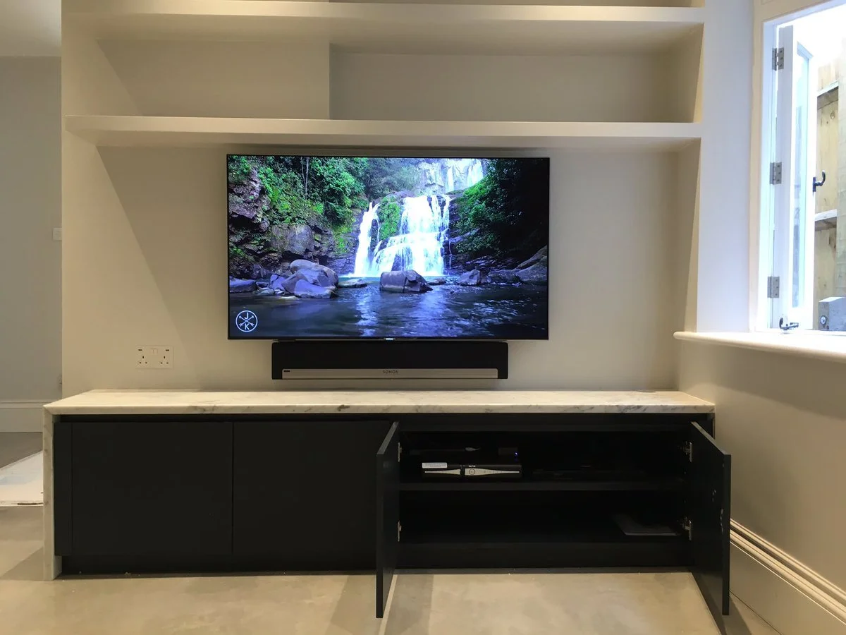 Wall mounted TV and soundbar