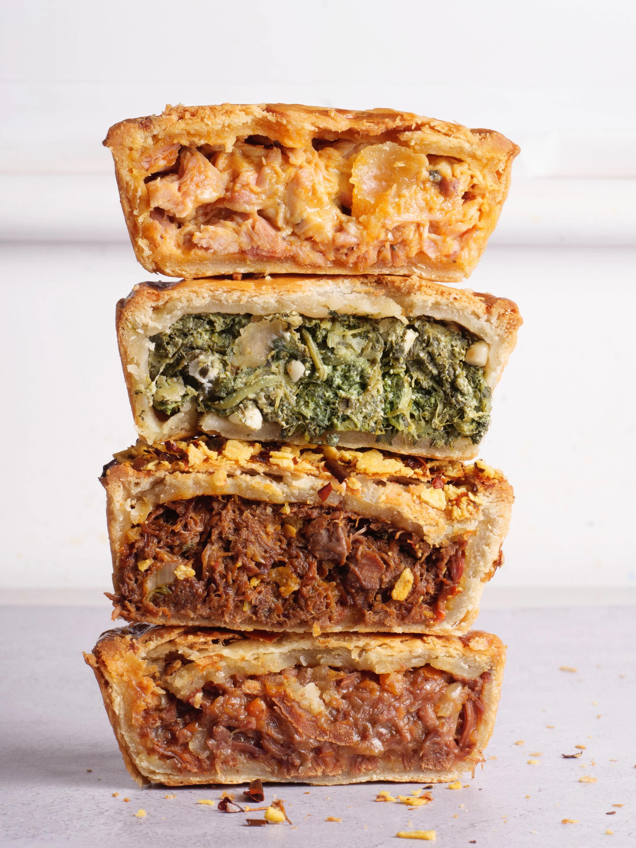 A tower of Piesmiths pies for a market stall.