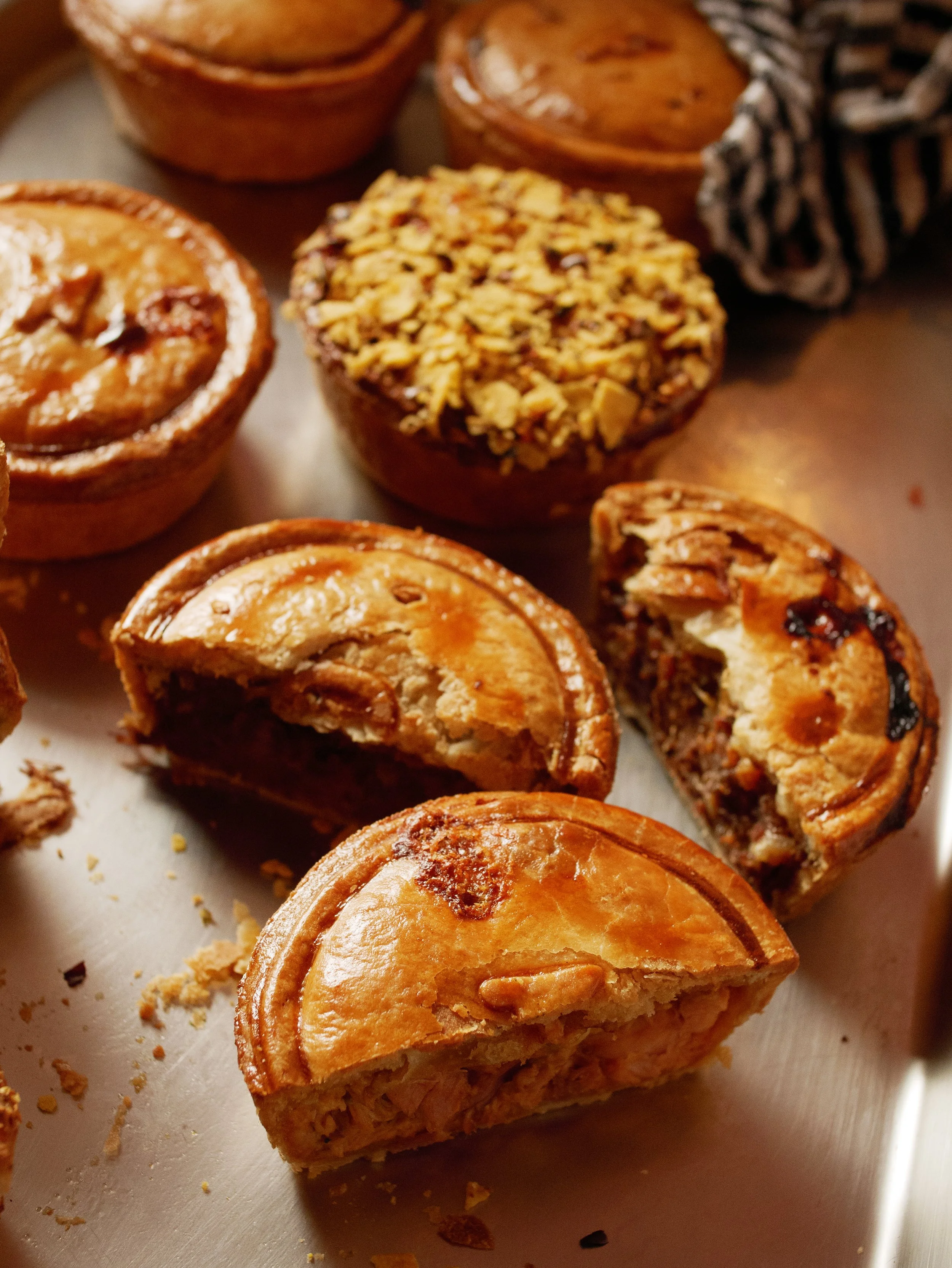 A range of different Piesmiths flavoured pies.