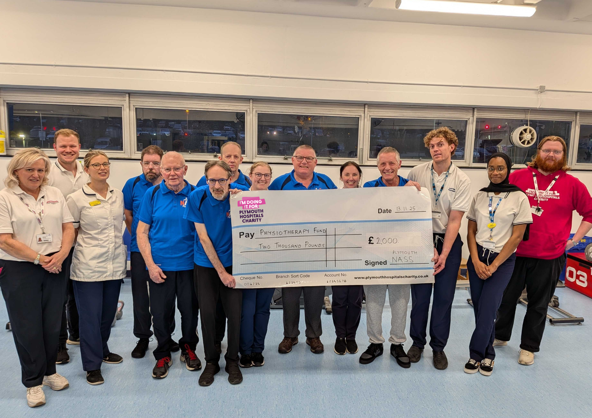 Thank you, Plymouth NASS, for raising £2000 for the Physiotherapy Unit at UHP