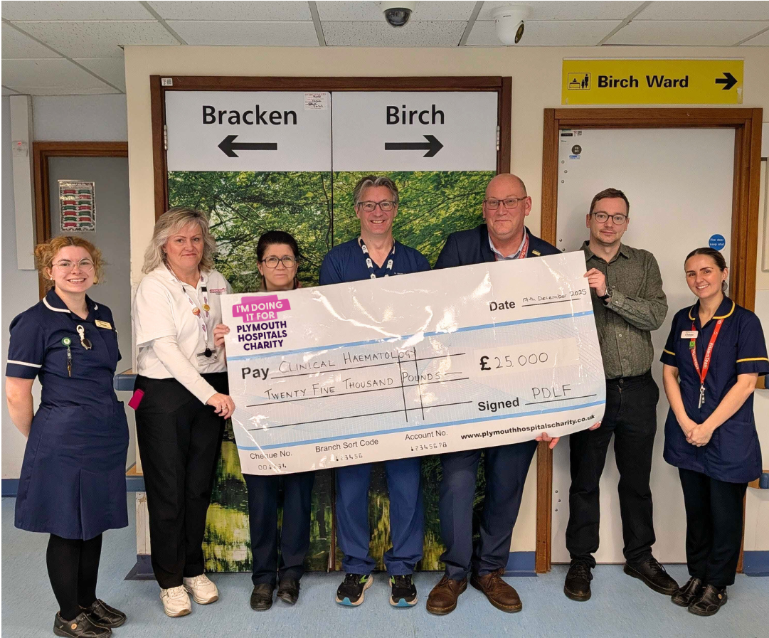 Plymouth &amp; District Leukaemia Fund Donates £25,000 to Support Cancer Care in the South West