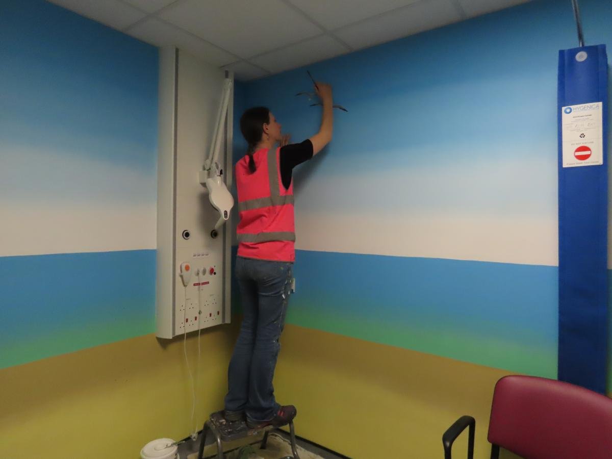 Picture of Mrs Murals transforming a room on Postbridge day surgery
