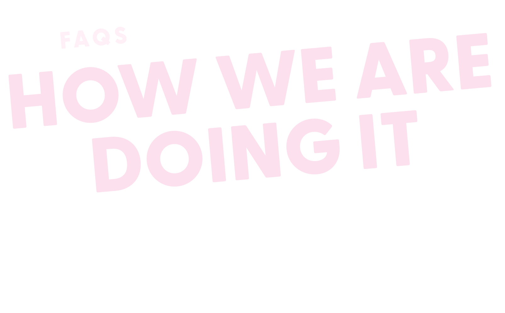 Text in a colorful graphic that says, "FAQs: How we are doing it everyone."